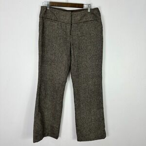 Dalia Collection Petite 8P Brown Wool‎ Blend Tweed Pants Preppy Academia Career